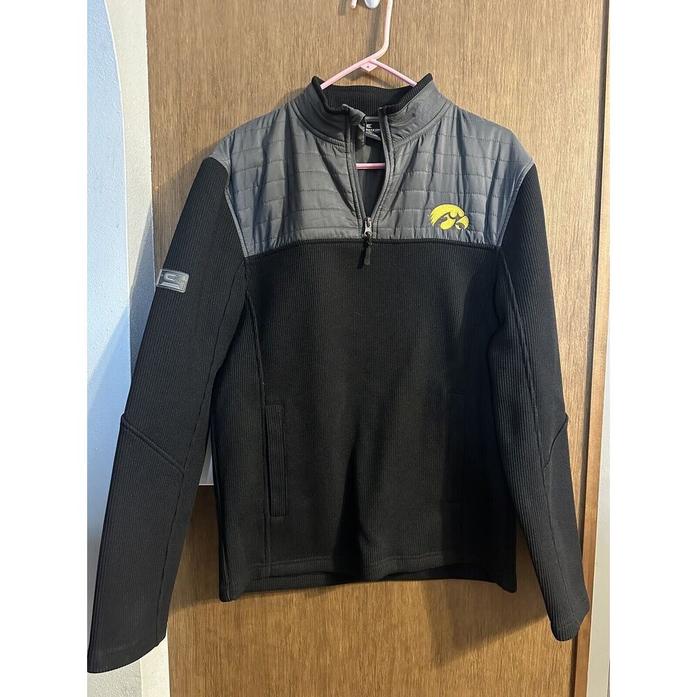 NWT Iowa Hawkeyes Colosseum pullover jacket black Mens size Medium Collegiate